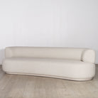 Atwater sofa, Muskoka Living Collection - Belgian Oatmeal, oak finished in Alpaca White Smoke. 