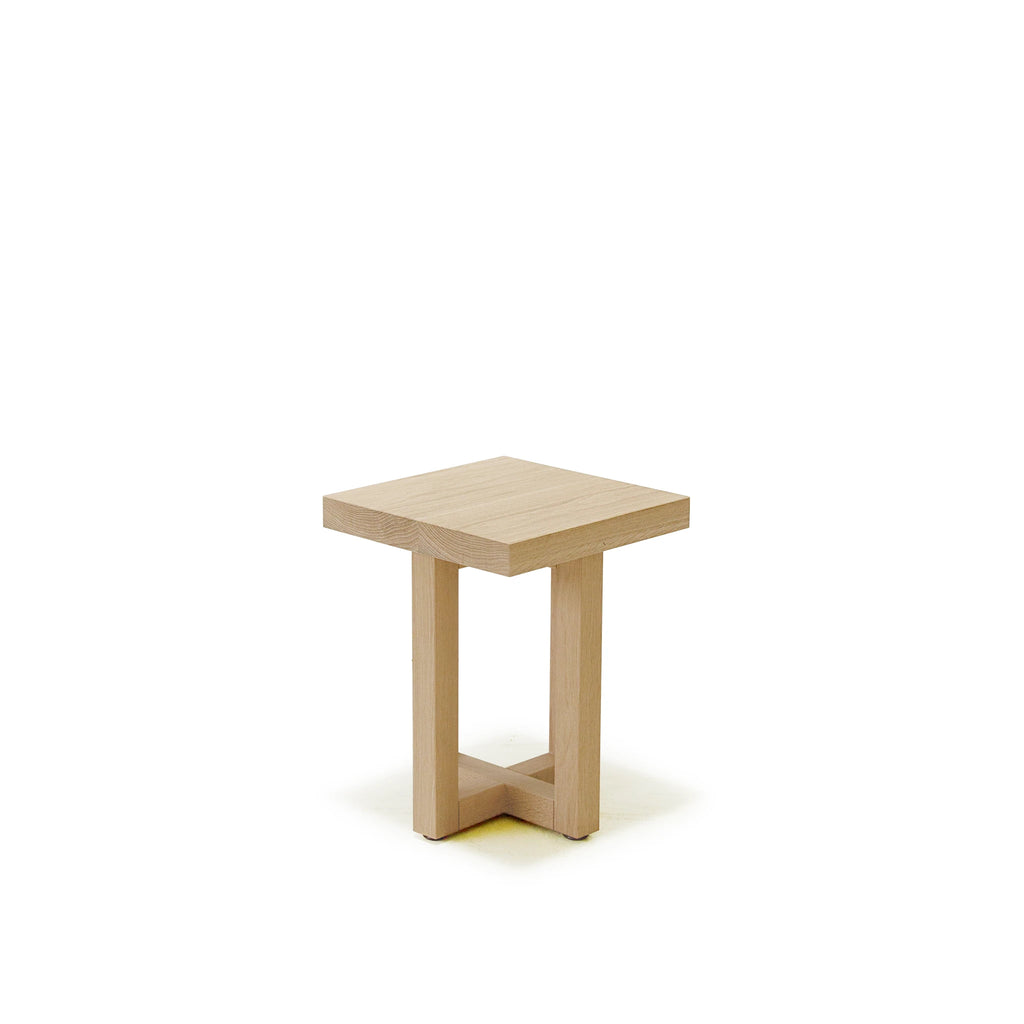 Intersect side table, shown in small with Natural finish | Muskoka Living Collection