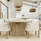 Justine Dining Table, Muskoka Living Collection - Shown in Mint White Natural 