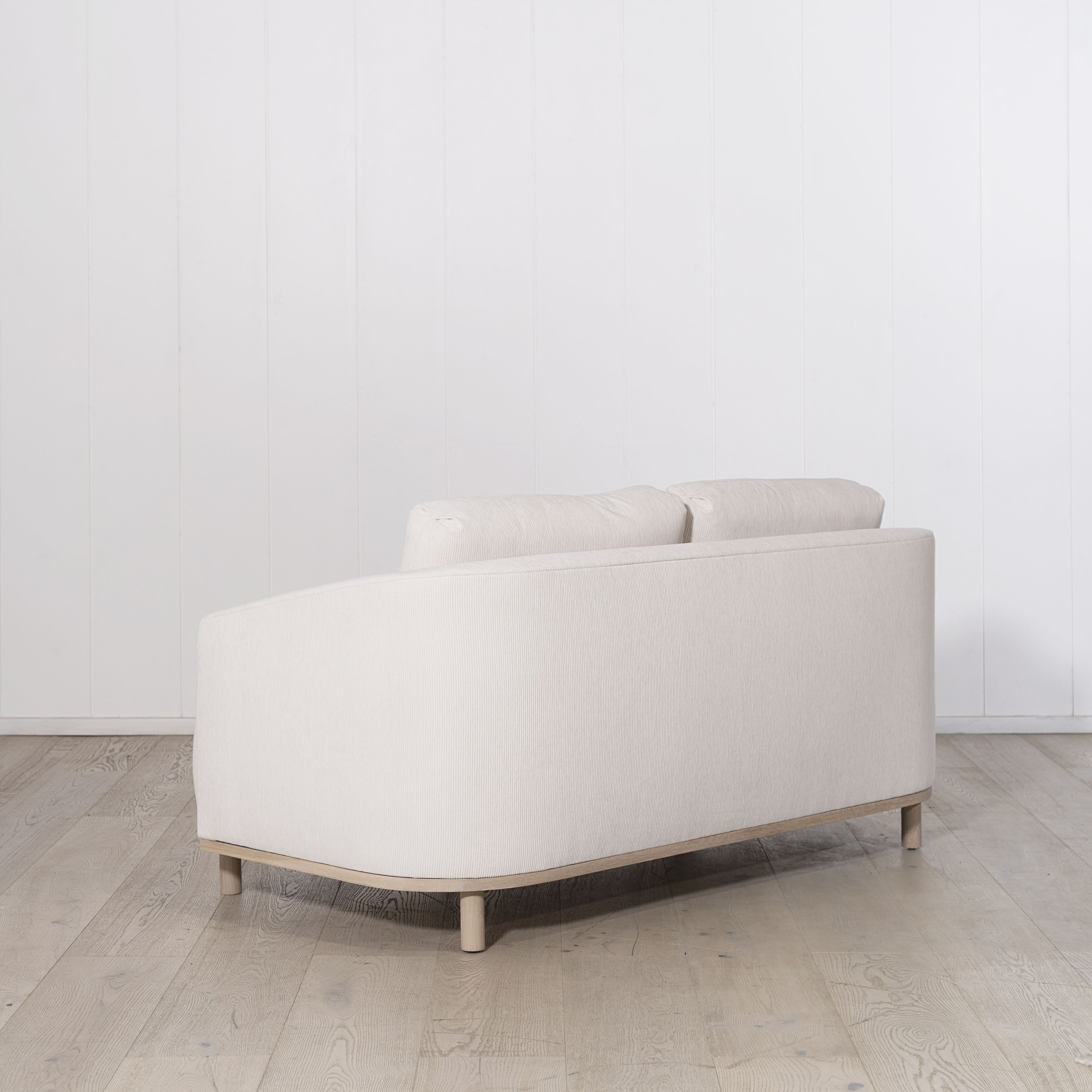 Easton Loveseat, Muskoka Living Collection - Shown in Mambo Sugar, Mint white natural oak.