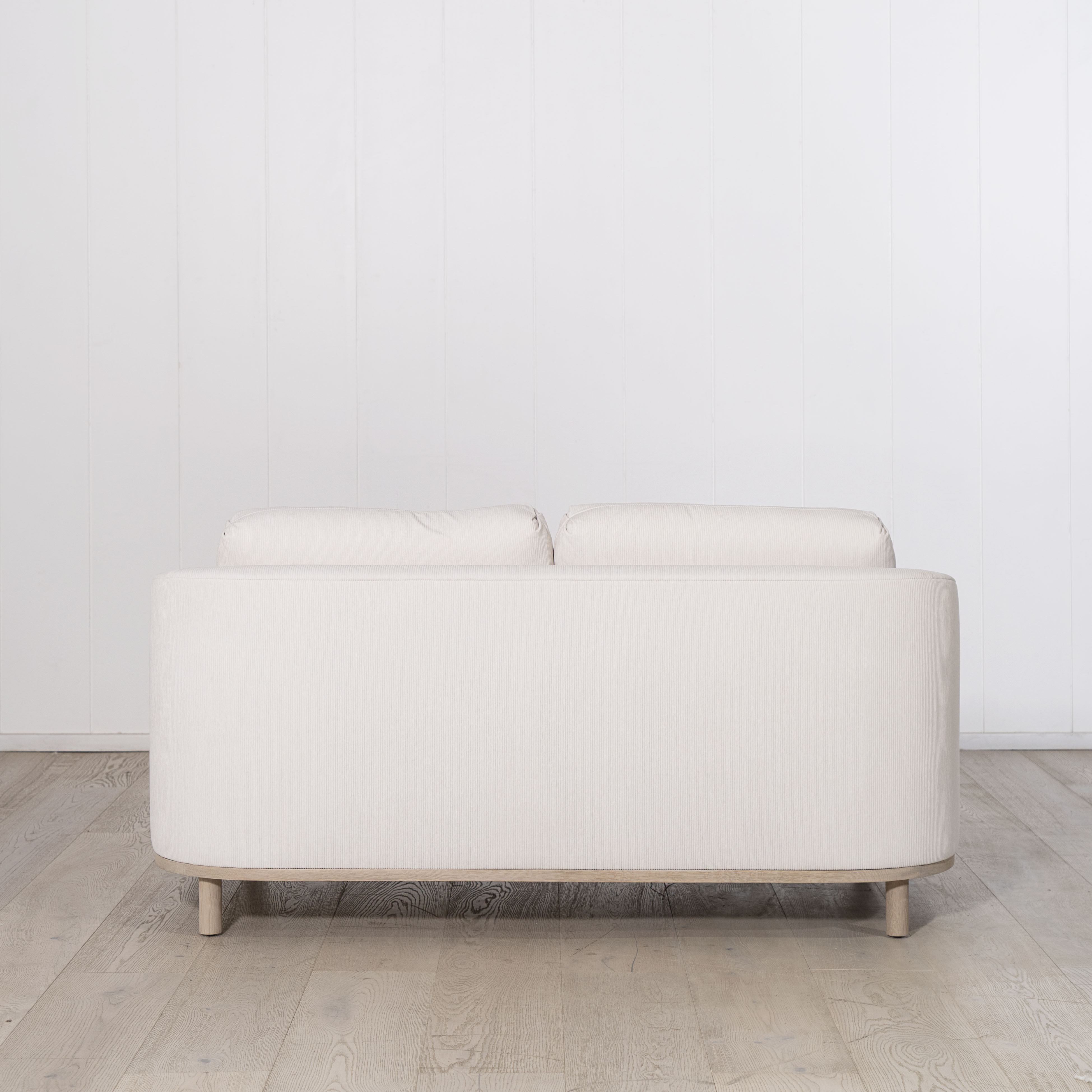 Easton Loveseat, Muskoka Living Collection - Shown in Mambo Sugar, Mint white natural oak.