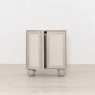 Melo Console, Muskoka Living Collection - Shown in Nordic White / Smoke finish with Gaspar painted cane.