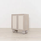 Melo Console, Muskoka Living Collection - Shown in Nordic White / Smoke finish with Gaspar painted cane.