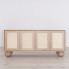 Melo Media Console, Muskoka Living Collection - Shown in Natural finish with natural Cane.