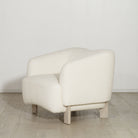 Curved Palm Chair, Muskoka Living Collection - Shown in Berber White. Oak finished in Alpaca White / Smoke.