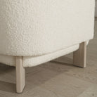 Curved Palm Chair, Muskoka Living Collection - Shown in Berber White. Oak finished in Alpaca White / Smoke.