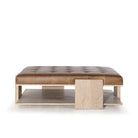 Rosehill with Shelf Coffee Table, Muskoka Living Collection - Shown in Leather. Oak finished in Smoke.