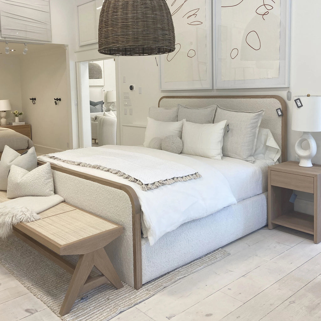 Muskoka Living Collection - Westport bed - made to order at our LA workshop - shown in berber white