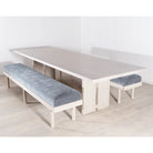 Wilshire Large Bench, Muskoka Living Collection - Shown in Lush Slate. Oak finished in Nordic White / Natural 