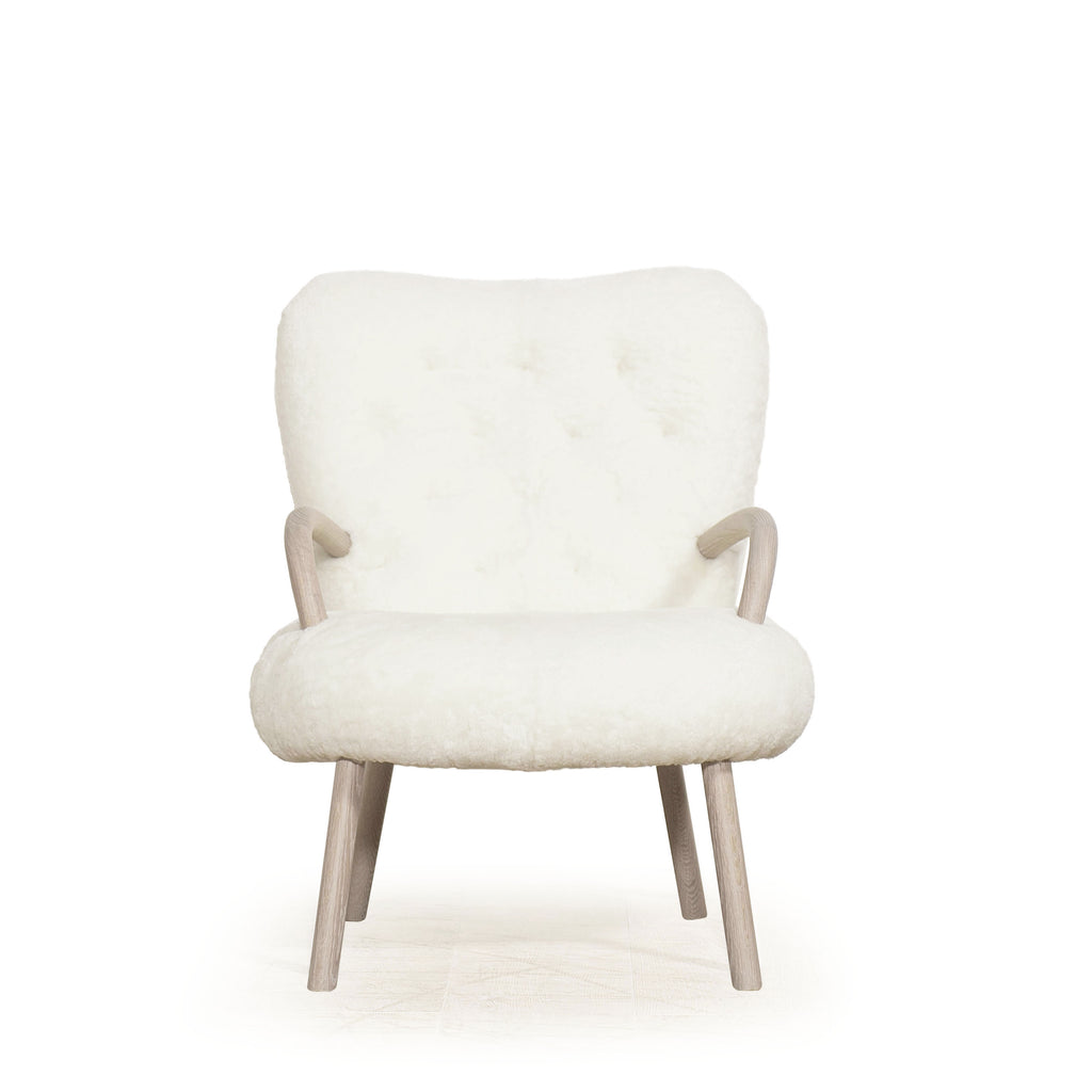 Alpine Chair - Shown in Shearling Ivory. Oak finished in Alpaca white/Natural | Muskoka Living Collection - Chairs