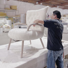 Alpine Chair - Shown in Shearling Ivory. Oak finished in Alpaca white/Natural | Muskoka Living Collection - Chairs