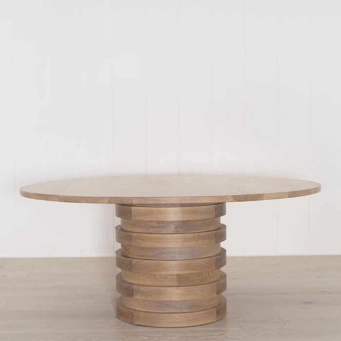 Alt Round dining table, Show in Natural Finish | Muskoka Living Collection