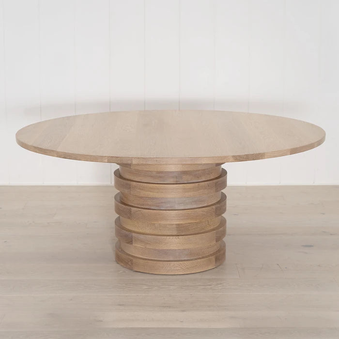 Alt Round dining table, Show in Natural Finish | Muskoka Living Collection