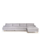 Avilia Sectional, Shown in right chaise slipcovered Retro Grey. Oak finished in Natural. | Muskoka Living Collection