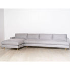 Avilia Sectional, Shown in right chaise slipcovered Retro Grey. Oak finished in Natural. | Muskoka Living Collection