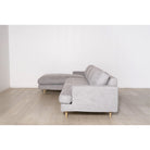 Avilia Sectional, Shown in right chaise slipcovered Retro Grey. Oak finished in Natural. | Muskoka Living Collection