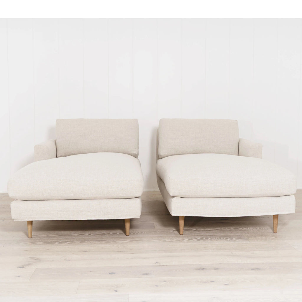 Avilia Chaise, Slipcovered in Belgian Oatmeal  (Left and right Facing) | Muskoka Living Collection