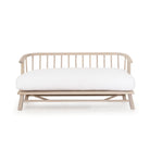 Bolsa Bench Shown in Frame White, oak finished in Mint White / Natural | Muskoka Living Collection