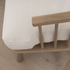 Bolsa Bench Shown in Frame White, oak finished in Mint White / Natural | Muskoka Living Collection