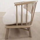 Bolsa Bench Shown in Frame White, oak finished in Mint White / Natural | Muskoka Living Collection