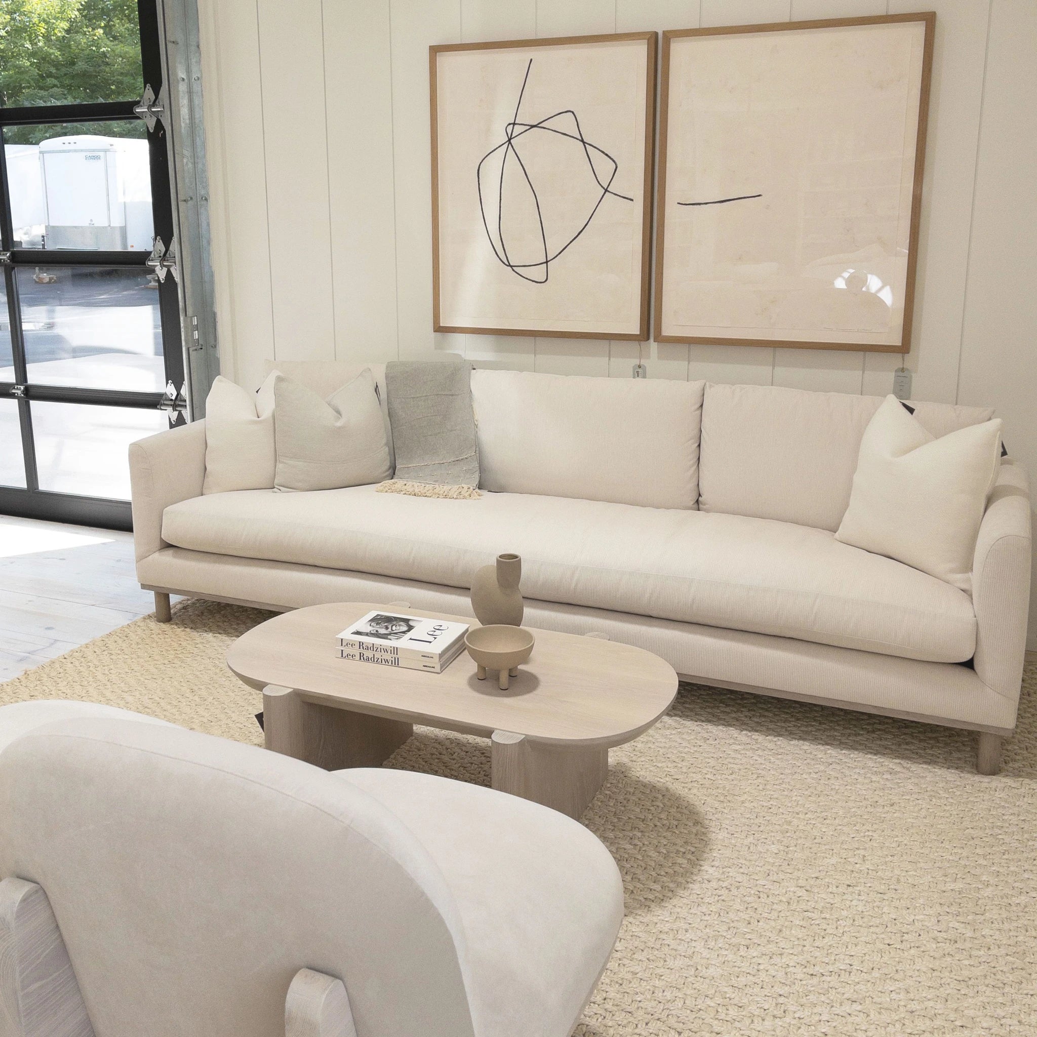 Carson Sofa, Muskoka Living Collection - Shown in Mambo Sugar, Nordic White / Smoke finish.