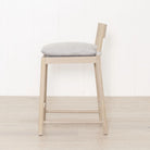 Shown with Retro Light Grey cushion. Oak finished in Mint White / Natural