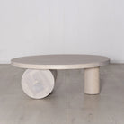 Aubrey Round Coffee Table, Muskoka Living Collection - Oak finished in Nordic White / Natural