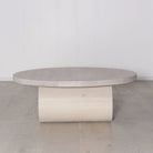 Aubrey Round Coffee Table, Muskoka Living Collection - Oak finished in Nordic White / Natural