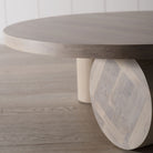 Aubrey Round Coffee Table, Muskoka Living Collection - Oak finished in Nordic White / Natural