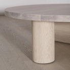 Aubrey Round Coffee Table, Muskoka Living Collection - Oak finished in Nordic White / Natural