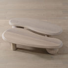 Melo Double Coffee Tables, Muskoka Living Collection - Shown in Alpaca White Smoke. Made to order at our LA Workshop.