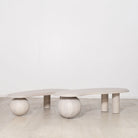 Melo Double Coffee Tables, Muskoka Living Collection - Shown in Alpaca White Smoke. Made to order at our LA Workshop.