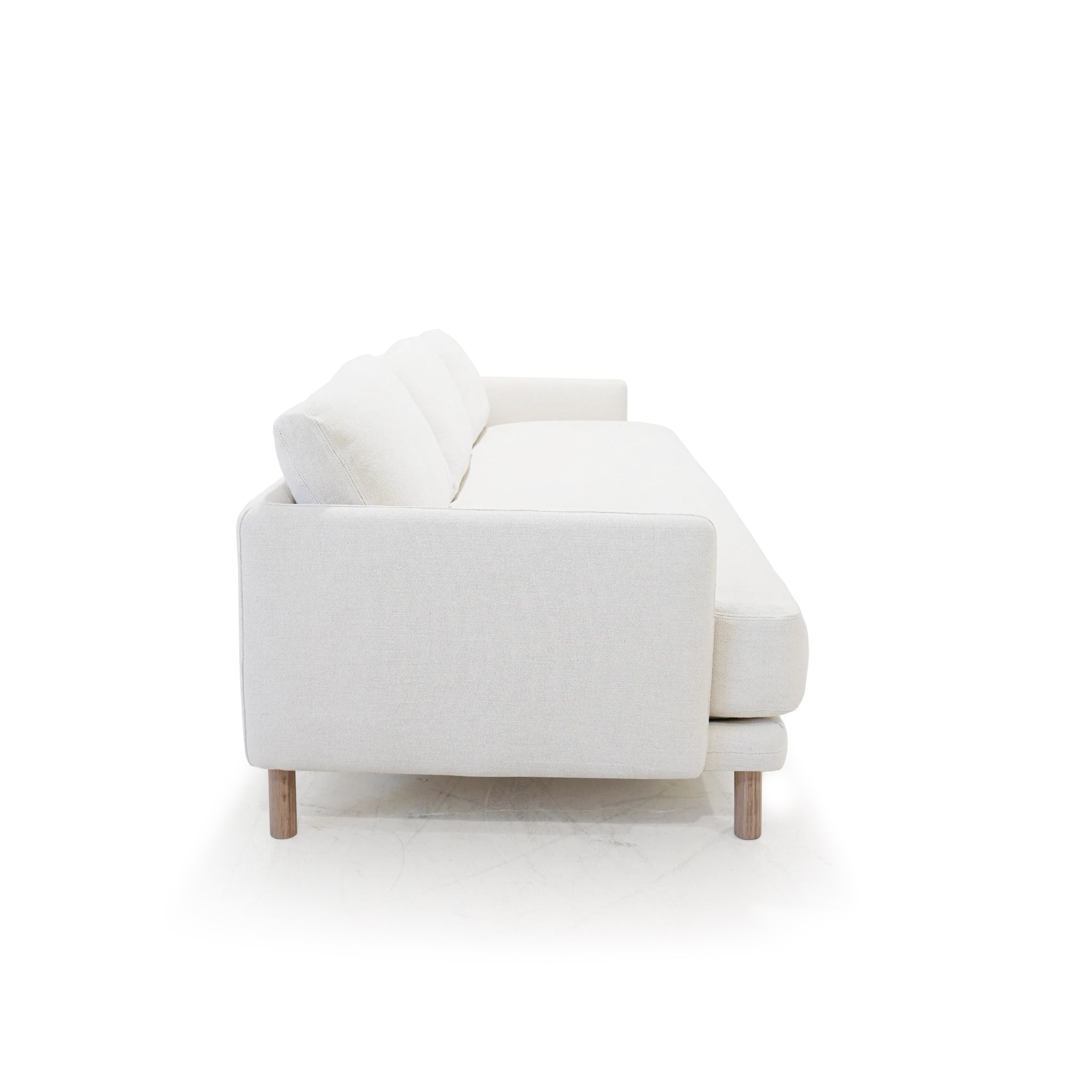 Duke Sofa, Muskoka Living Collection - Shown in Upholstered Frame Natural. Oak finished in Mint White / Natural.