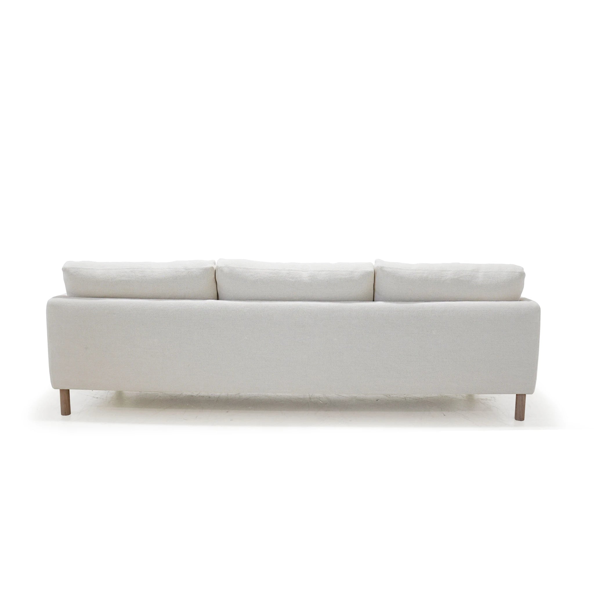 Duke Sofa, Muskoka Living Collection - Shown in Upholstered Frame Natural. Oak finished in Mint White / Natural.