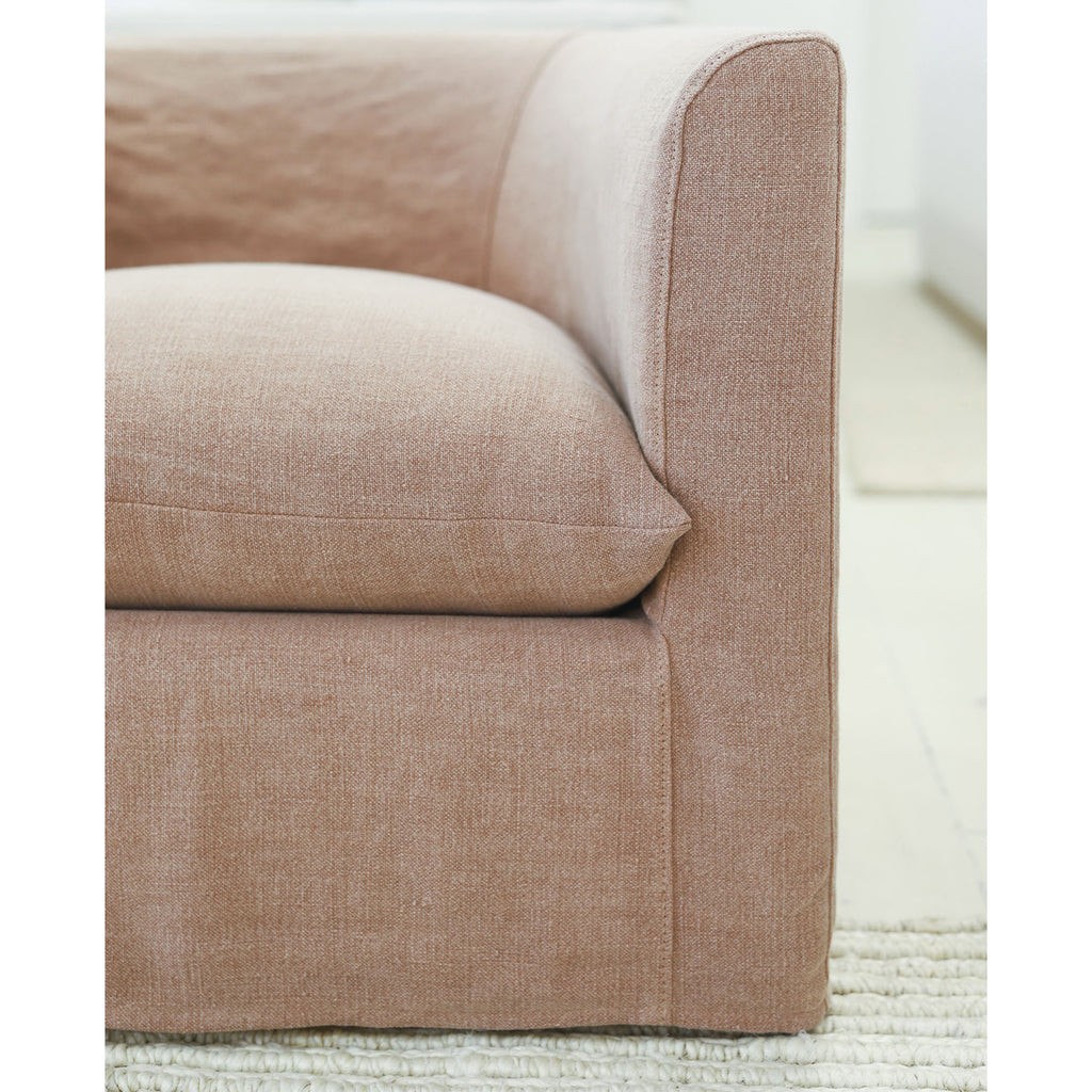 Fletcher Chair, shown in swivel, slipcovered Granby Clay | Muskoka Living Collection