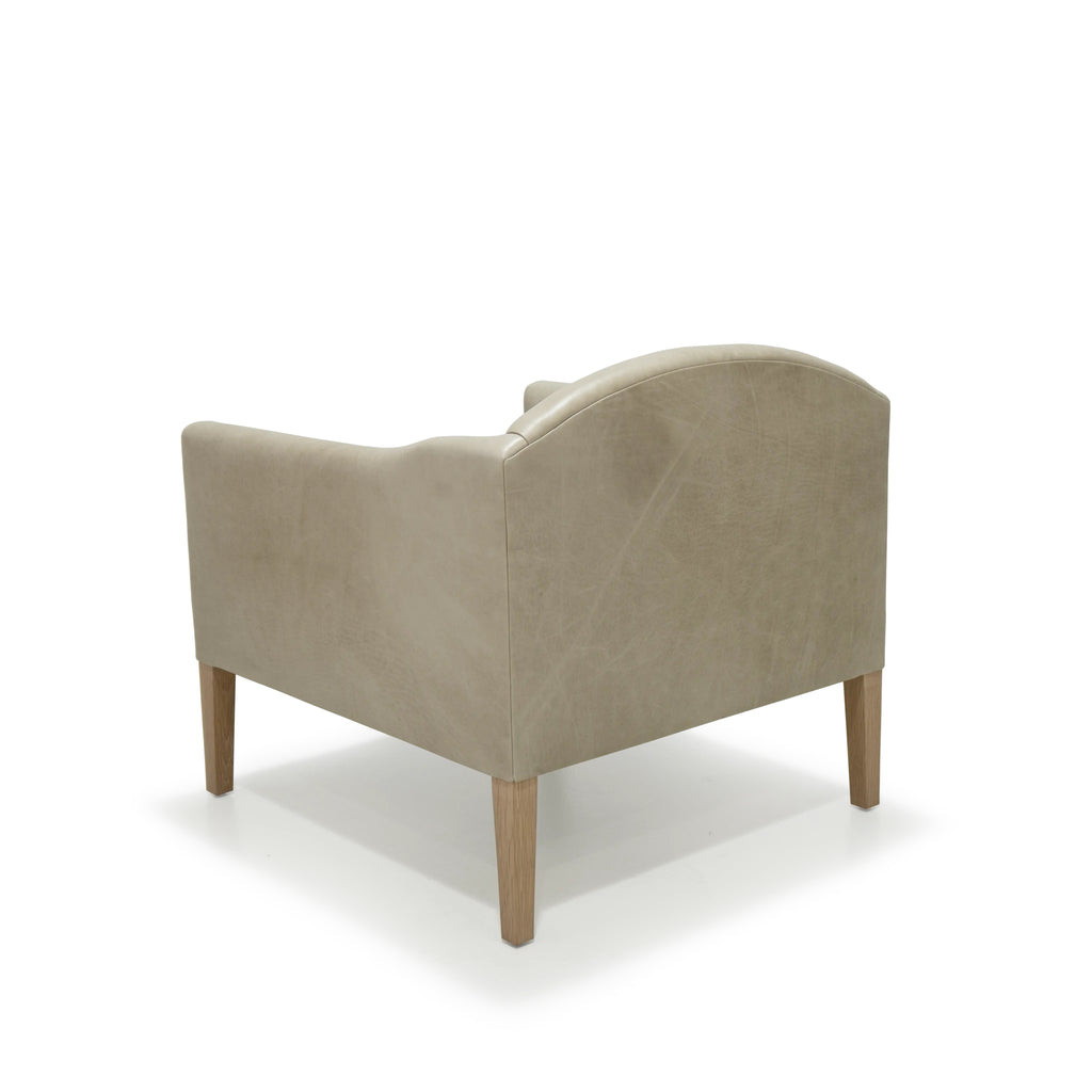 Helena chair - Shown in Mont Blanc Smoke leather. Oak finished in Natural | Muskoka Living Collection