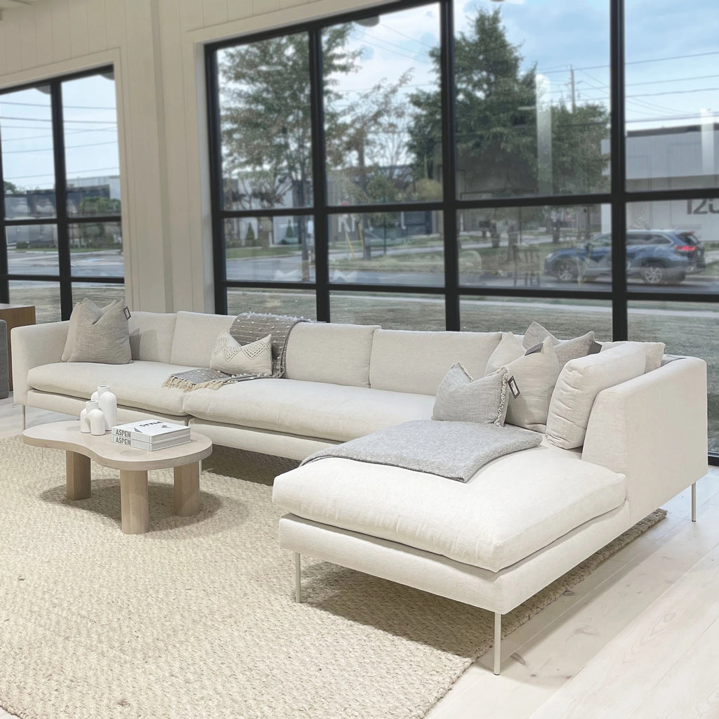 Northport Sectional, Muskoka Living Collection - Shown in custom size, Nomad Snow at our Toronto showroom