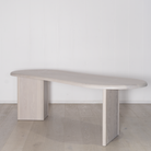 Otis Curved Desk, Muskoka Living Collection - Otis Desk, Muskoka Living Collection - Shown in Alpaca White / Smoke.