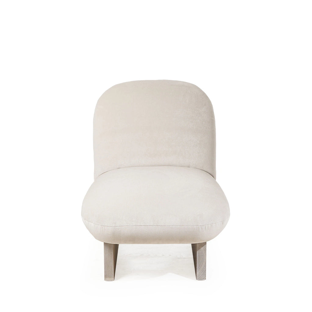 Ski Chair, Muskoka Living Collection - Shown in Sintra Flax. Oak finished in Nordic White / Smoke