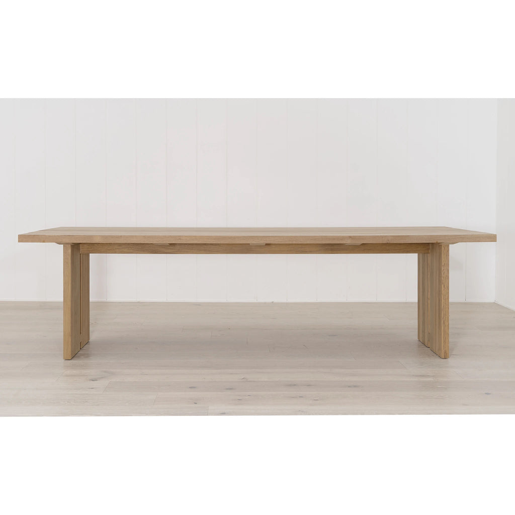 Outdoor Split dining table, shown in Large, Teak | Muskoka Living Collection