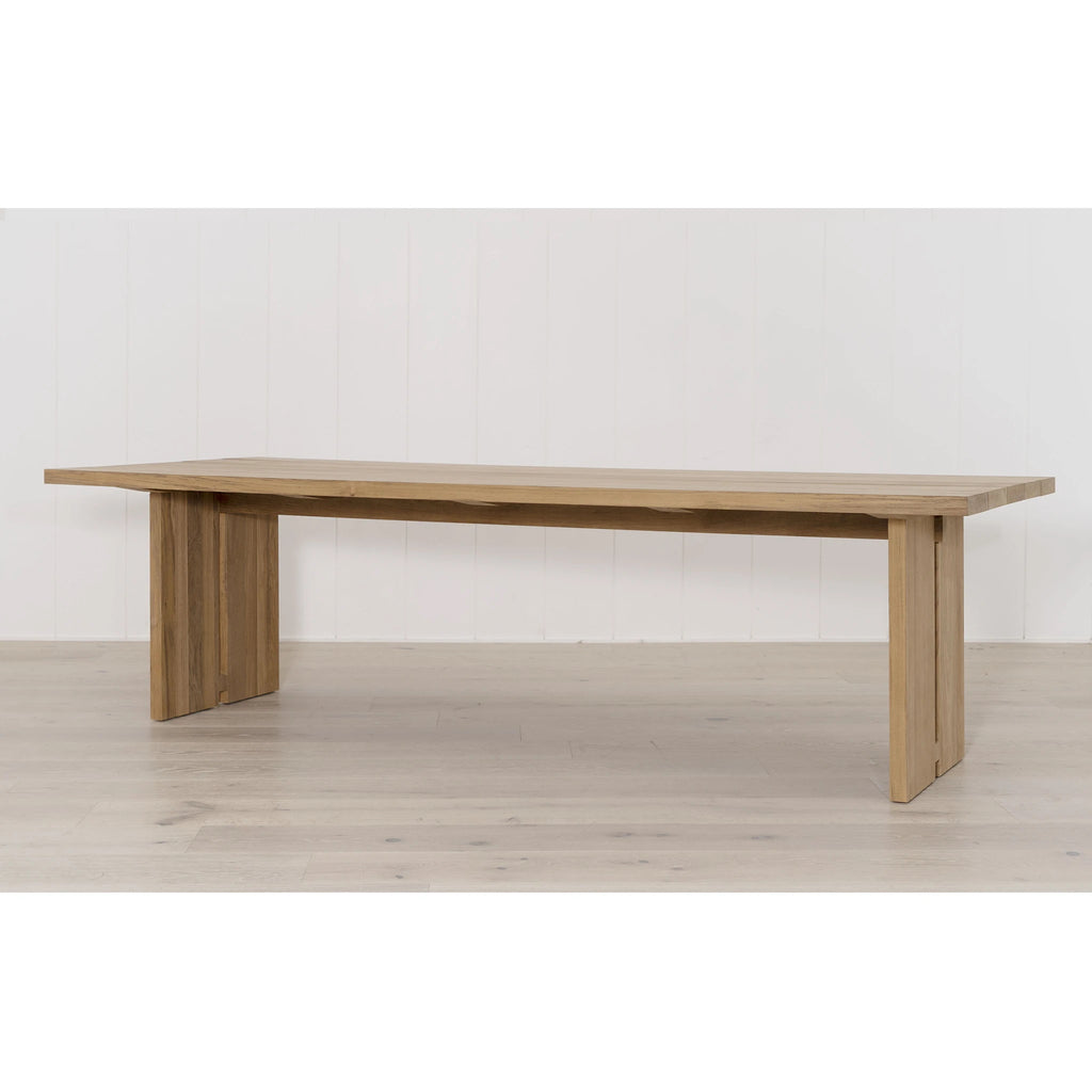 Outdoor Split dining table, shown in Large, Teak | Muskoka Living Collection