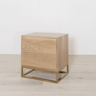 Structure - Brass Base Nightstand, Muskoka Living Collection - Shown in Smoke with Brass Base