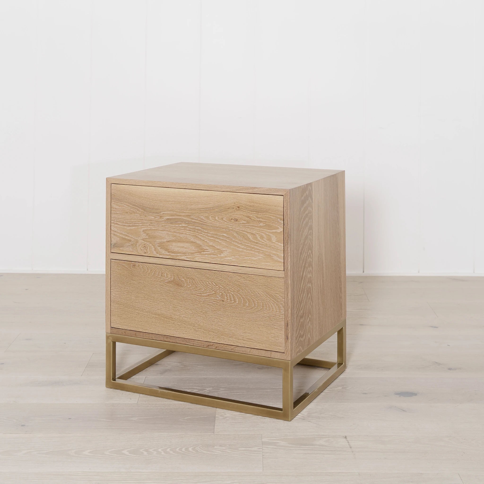 Structure - Brass Base Nightstand, Muskoka Living Collection - Shown in Smoke with Brass Base