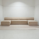 Tommy Sectional, Muskoka Living Collection - Shown in Mambo Cashew, with Sintra Hemp inside cushion; Mint White / Smoke finish