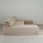 Tommy Sectional, Muskoka Living Collection - Shown in Mambo Cashew, with Sintra Hemp inside cushion; Mint White / Smoke finish