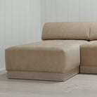 Tommy Sectional, Muskoka Living Collection - Shown in Mambo Cashew, with Sintra Hemp inside cushion; Mint White / Smoke finish