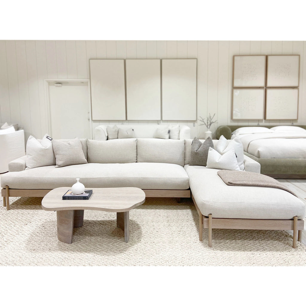 Union Sectional, Muskoka Living Collection - Shown in Belgian Oatmeal, Mint White / Super White Finish